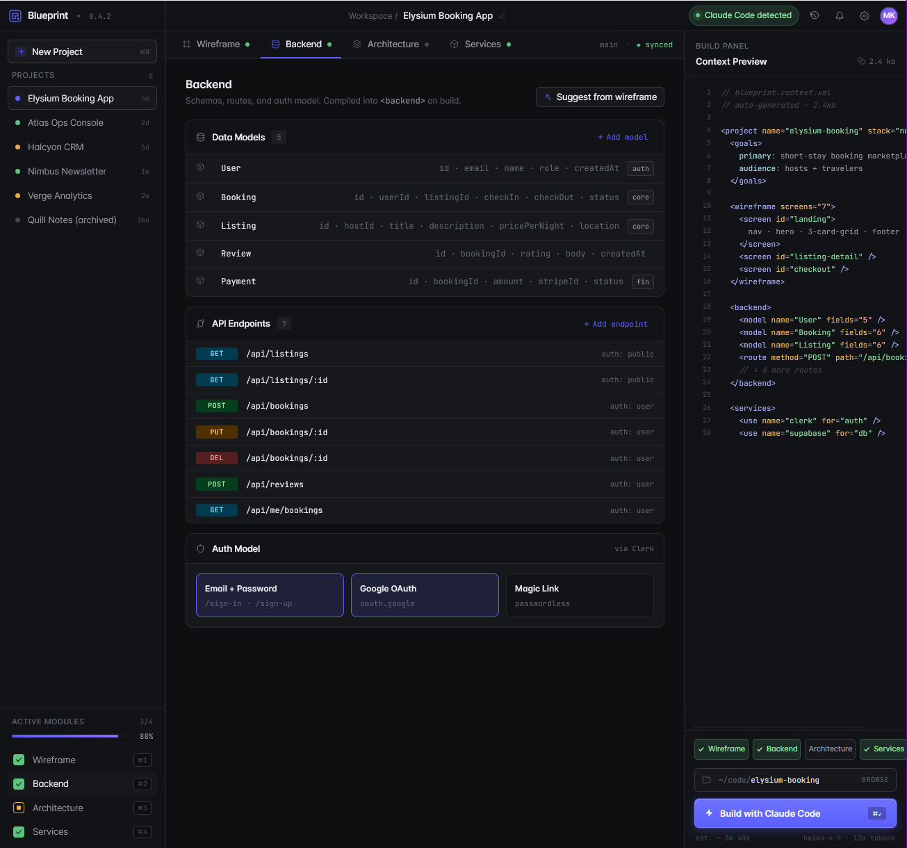 Kestral backend schema editor